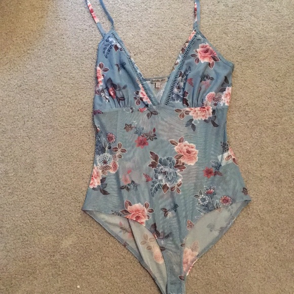 Charlotte Russe Tops - blue, floral, camisole body suit